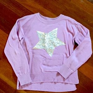 Lavender and Silver Sequin Star Sweater